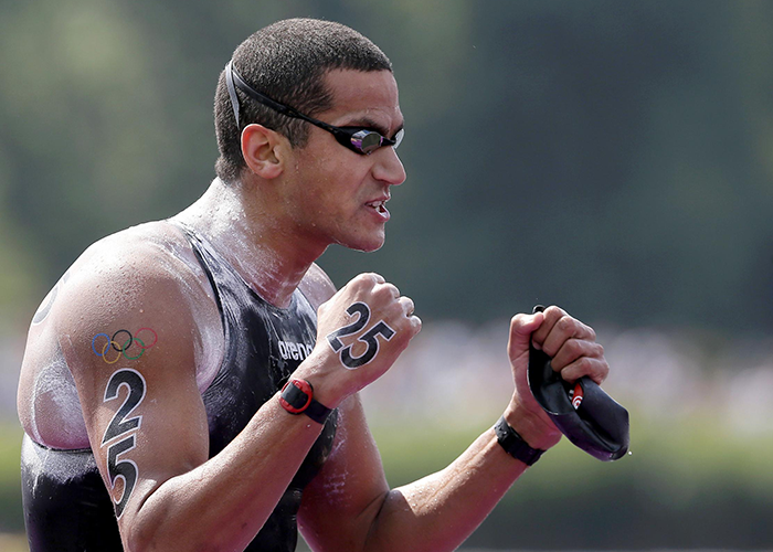 Olympic swimmer with tattoo