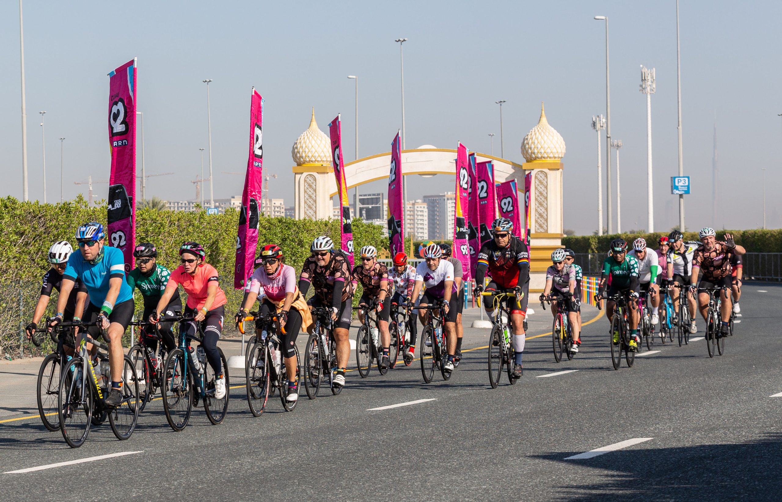 Cyclists in the Spinneys Dubai 92